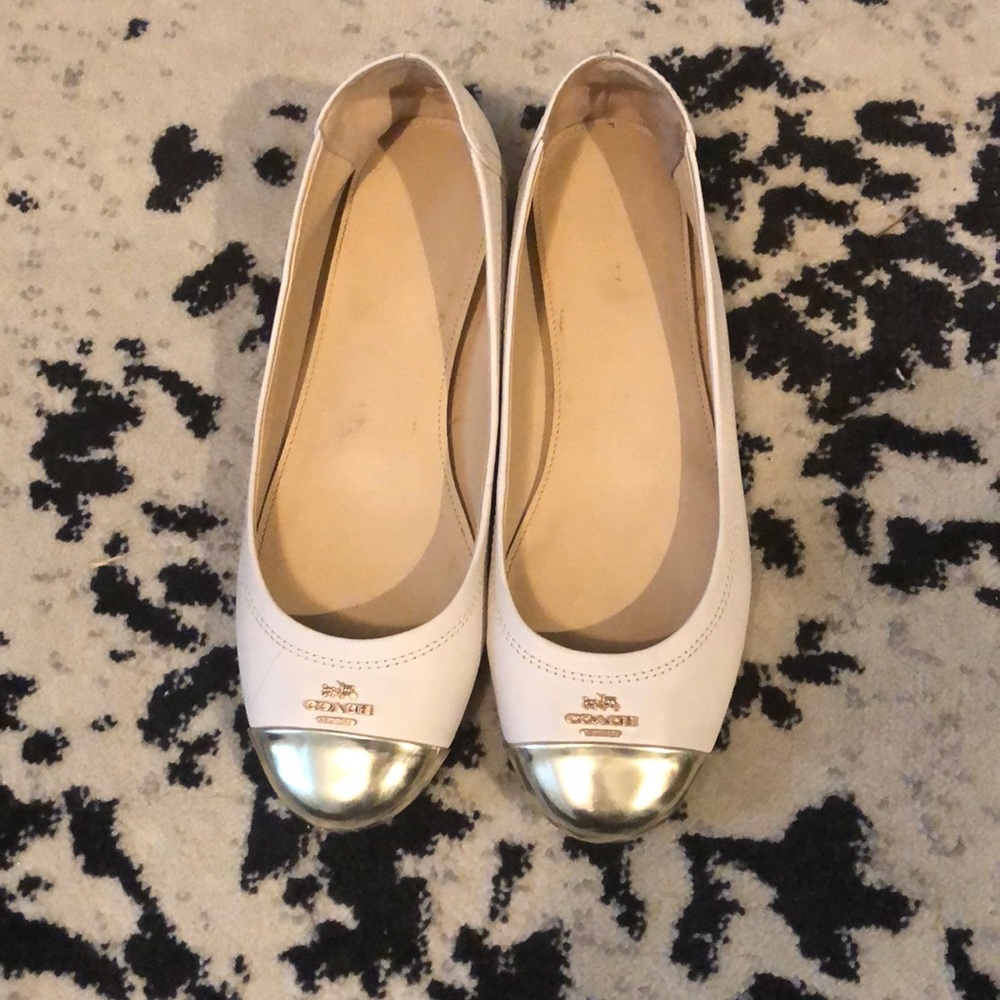 Coach Ballet slippers with gold accents